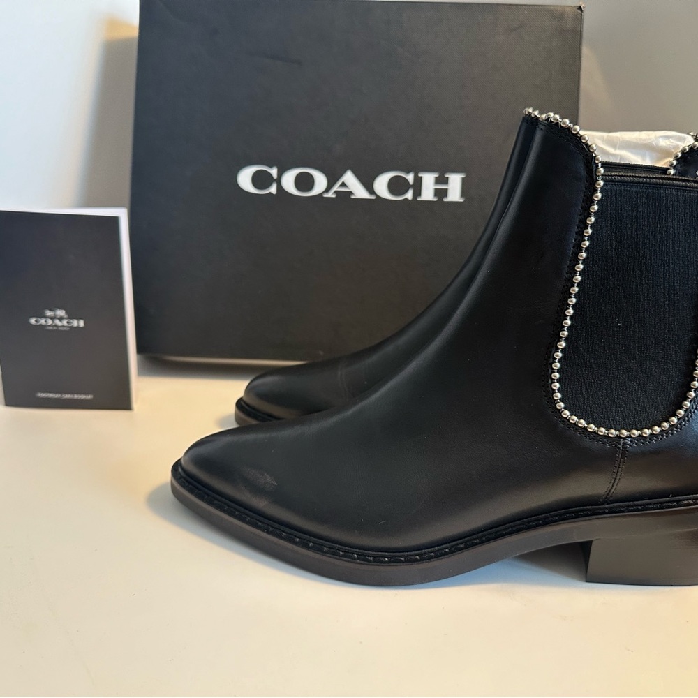 Coach women's Bowery bead leather boots. NWT. Size 7.5 M Paid $225